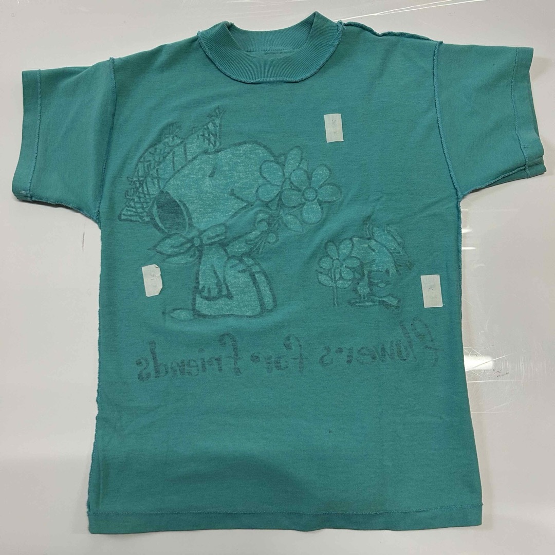 SNOOPY(スヌーピー)のスヌーピー　ヴィンテージ　Tシャツ　グリーン　r826 レディースのトップス(Tシャツ(半袖/袖なし))の商品写真