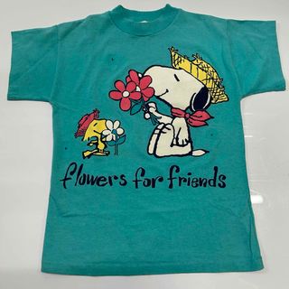 スヌーピー(SNOOPY)のスヌーピー　ヴィンテージ　Tシャツ　グリーン　r826(Tシャツ(半袖/袖なし))