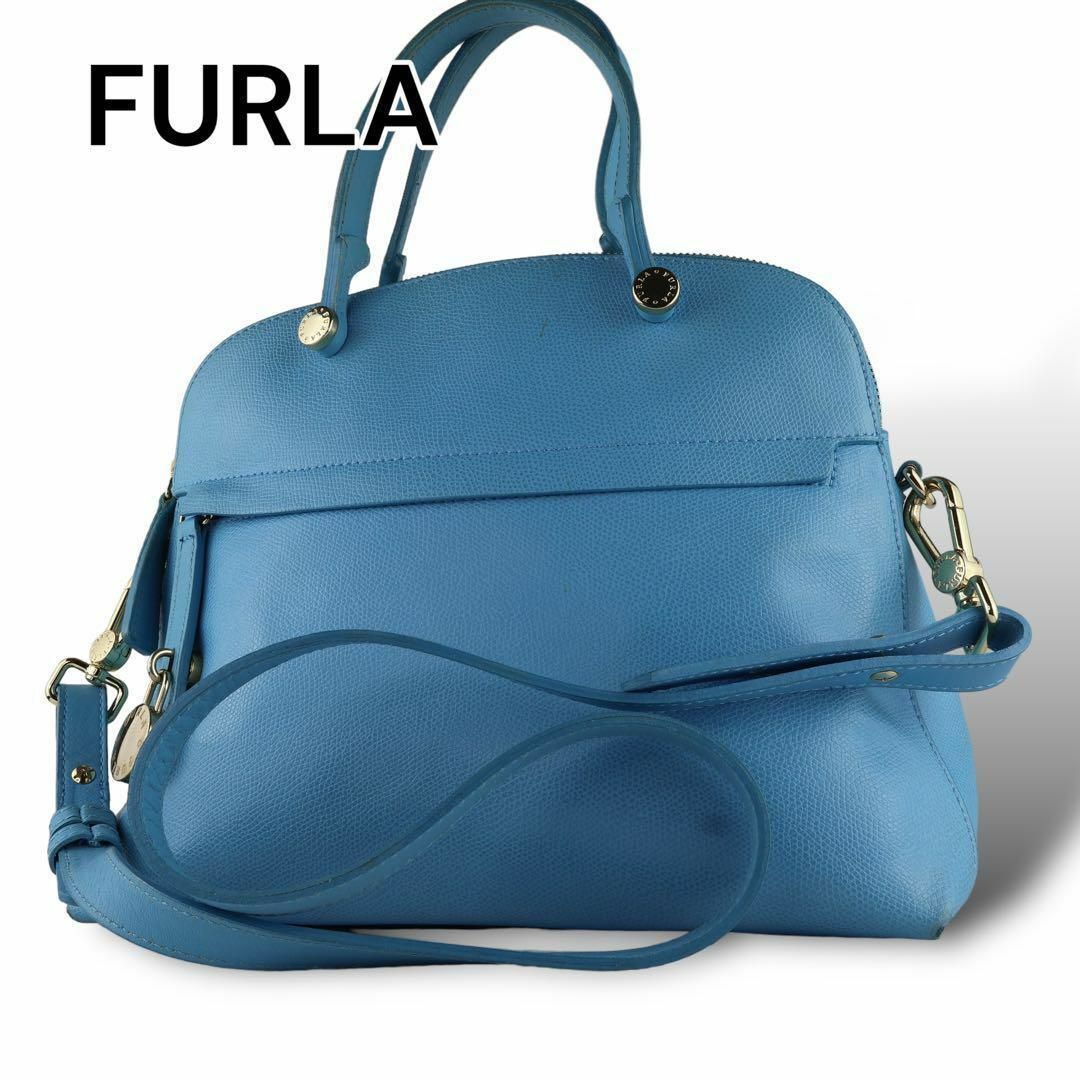 Furla(フルラ)のFURLA　フルラ　ハンドバッグ　ショルダーバッグ　2way　ブルー　A132 レディースのバッグ(ハンドバッグ)の商品写真