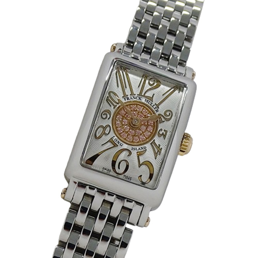 FRANCK MULLER(フランクミュラー)のフランクミュラー FRANCK MULLER ロングアイランド プティ パスティーユ 802QZRELCD1PPSSTGLTD AC 時計 レディース ブランド 100本限定 ピンクサファイア クオーツ QZ ステンレス SS K18PG 磨き済み 【中古】 レディースのファッション小物(腕時計)の商品写真