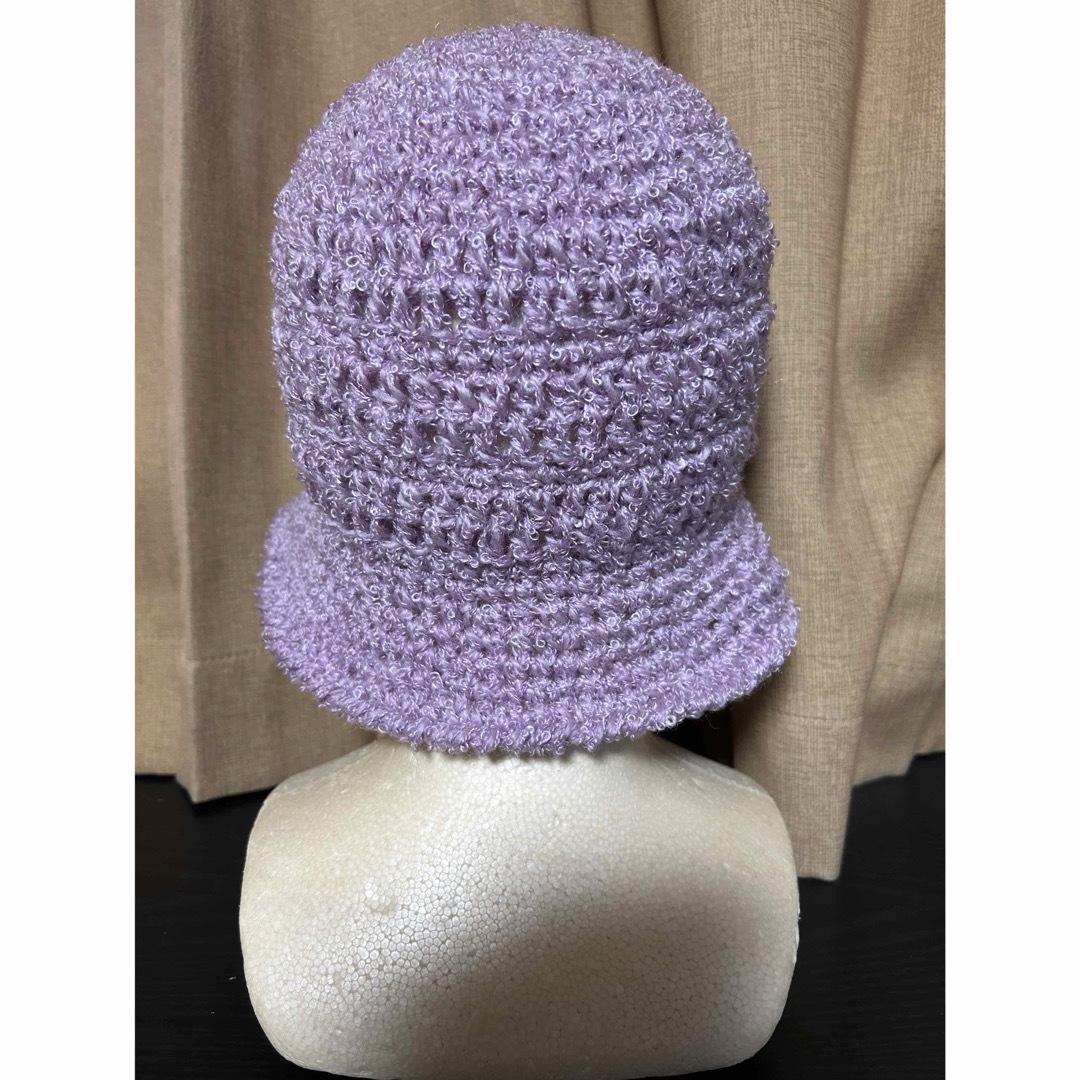 手編み帽子　　（つば広め） ハンドメイドのファッション小物(帽子)の商品写真