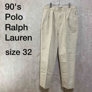 90's Polo Ralph Lauren ポロチノ ツータック ベージュ