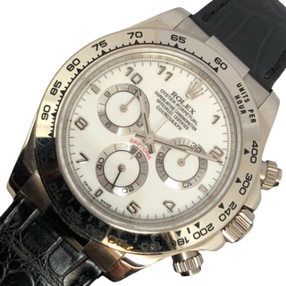 ロレックス(ROLEX)の　ロレックス ROLEX デイトナ F番 116519 ホワイト K18WG/革ベルト 自動巻き メンズ 腕時計(その他)
