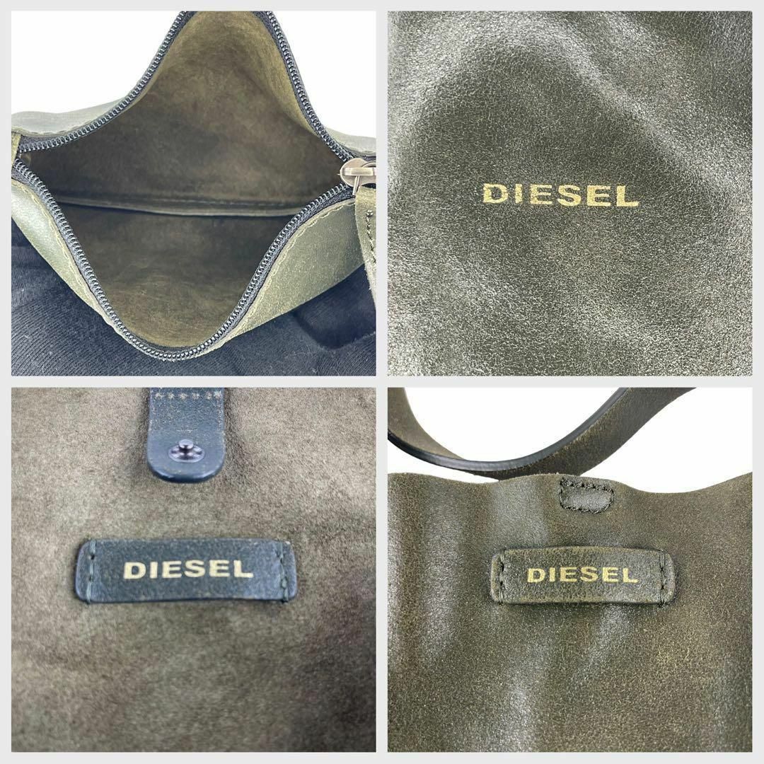 DIESEL(ディーゼル)のDIESEL　ディーゼル　トートバッグ　グリーン　レザー　A153 メンズのバッグ(トートバッグ)の商品写真