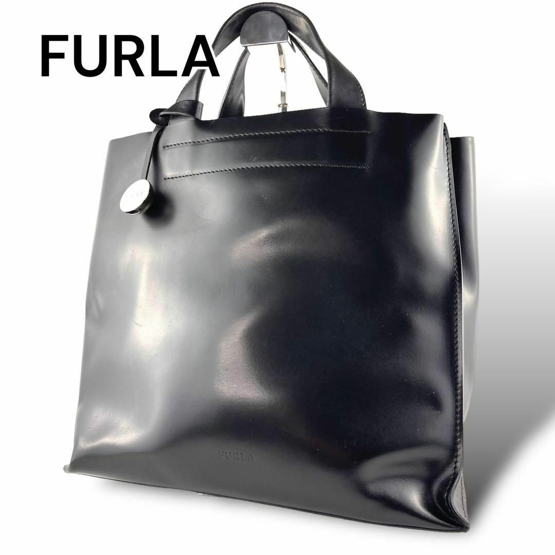 Furla(フルラ)のFURLA　フルラ　トートバッグ　オールレザー　ブラック　黒　A189 レディースのバッグ(トートバッグ)の商品写真