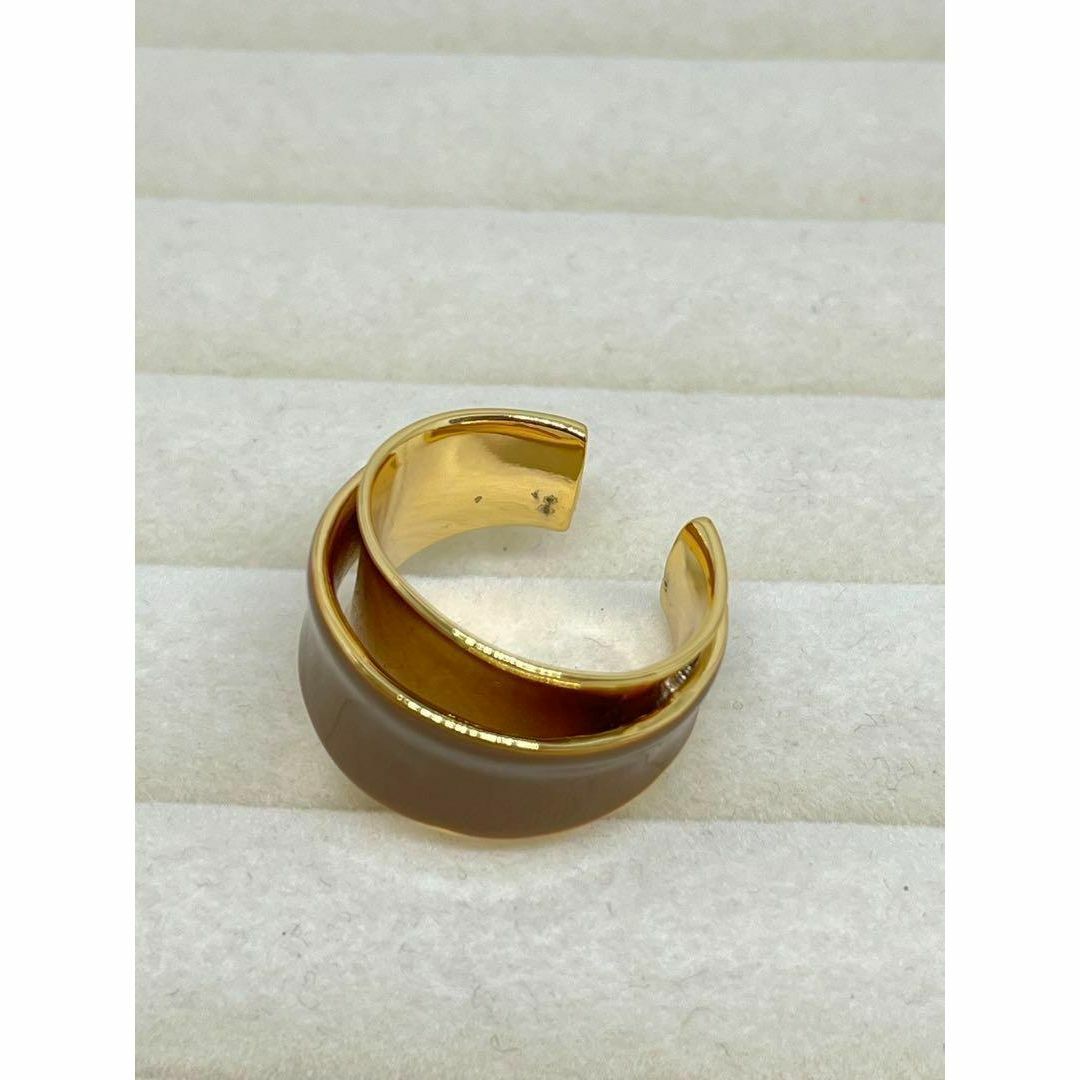 071b5ブラウンリング　ゴールド　指輪　韓国アクセサリー　石プチプラ レディースのアクセサリー(リング(指輪))の商品写真