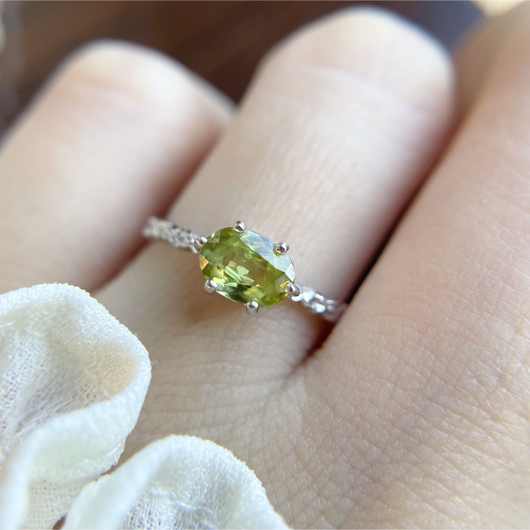 ★ K18WG スフェーン 0.79ct 指輪 11.5号 ホワイトゴールド レディースのアクセサリー(リング(指輪))の商品写真