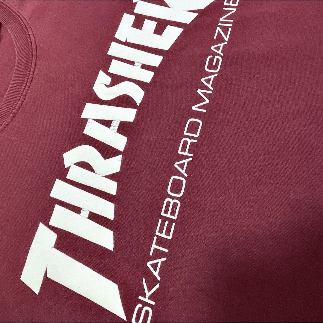 THRASHER(スラッシャー)のTHRASHER　Tシャツ　L　ワインレッド　ボルドー　赤　プリント　USA古着 メンズのトップス(Tシャツ/カットソー(半袖/袖なし))の商品写真