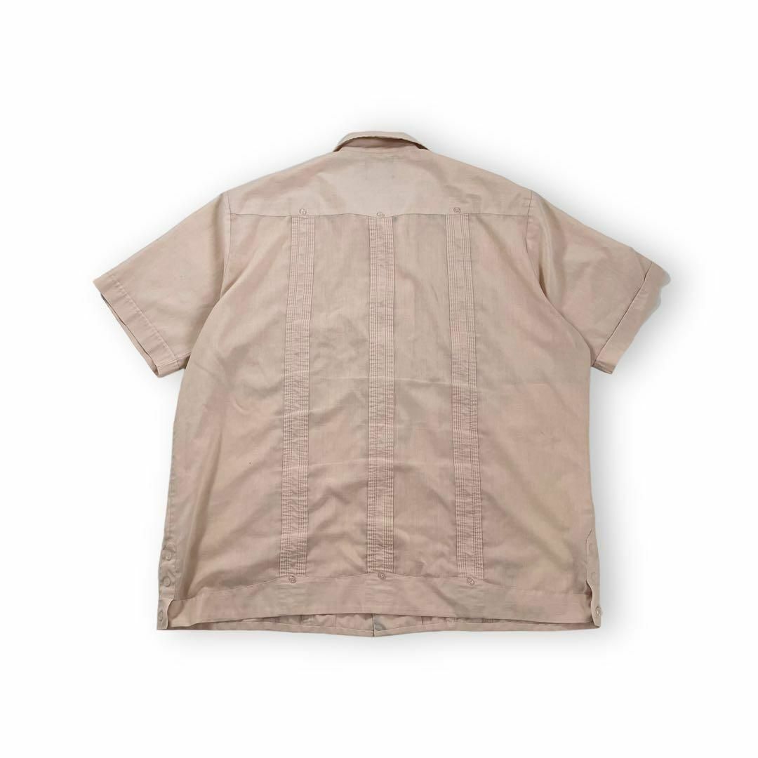 VINTAGE(ヴィンテージ)の90s 古着 キューバシャツ GUAYABERA ヤシの木 刺繍 ベージュ メンズのトップス(Tシャツ/カットソー(半袖/袖なし))の商品写真