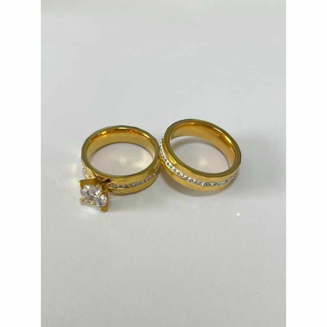 ゴールド　ジルコニア　ラインストーン　クロス　指輪　リング　豪華　宝石パーティ レディースのアクセサリー(リング(指輪))の商品写真