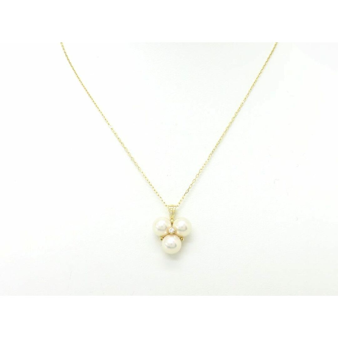 MIKIMOTO(ミキモト)のミキモト K18YG パール7.0mmx3 1Pダイヤモンド ペンダントネックレス【池袋店】【中古】 レディースのアクセサリー(ネックレス)の商品写真