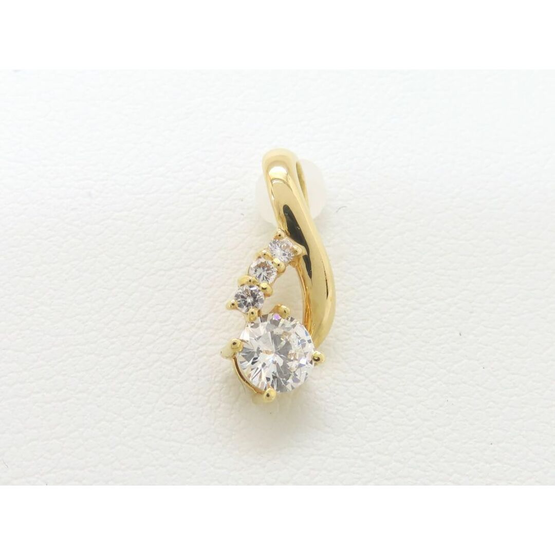 K18YG ダイヤモンド0.354ct/0.06ct デザイン ペンダント 【池袋店】【中古】 レディースのアクセサリー(その他)の商品写真