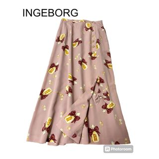 INGEBORG - インゲボルグ　巻きスカート　ラップスカート　香水瓶　パール　ピコット　ピンク