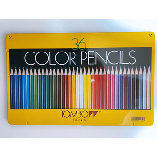 ミツビシエンピツ(三菱鉛筆)のトンボ鉛筆　缶入り色鉛筆　36色(ペン/マーカー)
