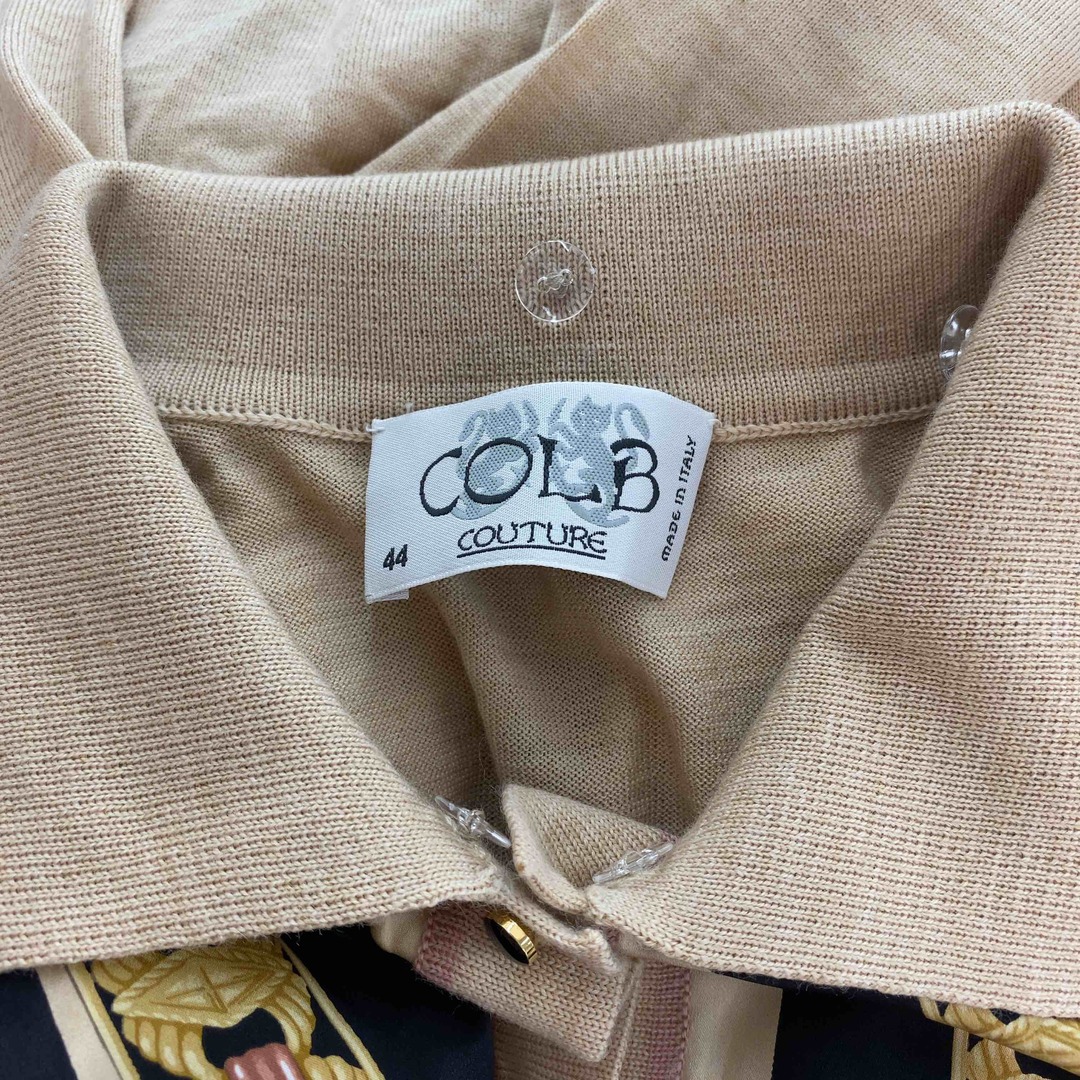 COLB COUTURE レディース 長袖シャツ/ブラウス イタリア製 ニットシャツ ウール/シルクドッキング ベージュ レディースのトップス(シャツ/ブラウス(長袖/七分))の商品写真