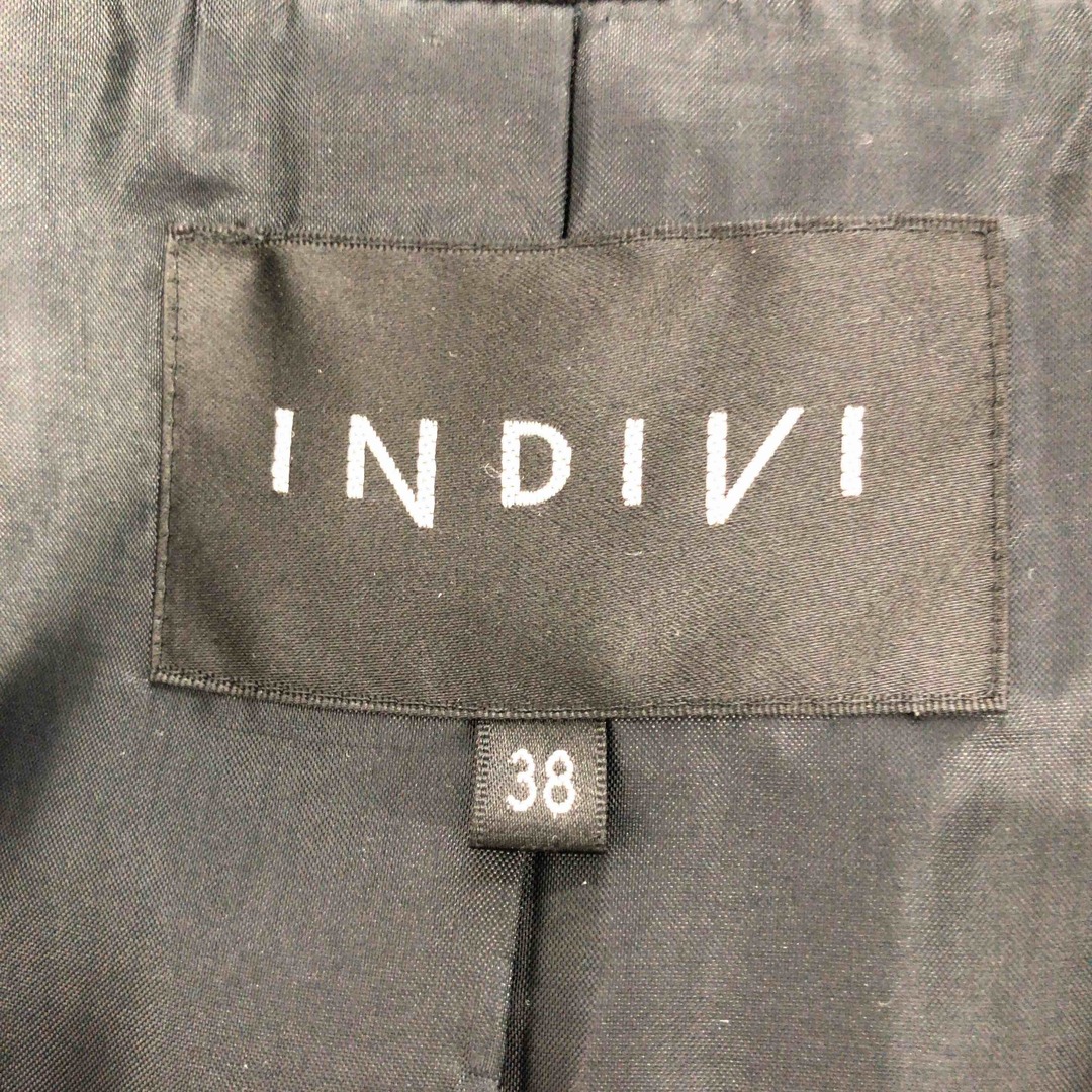 INDIVI(インディヴィ)のINDIVI インディビ レディース ステンカラーコート 黒色 tk レディースのジャケット/アウター(テーラードジャケット)の商品写真