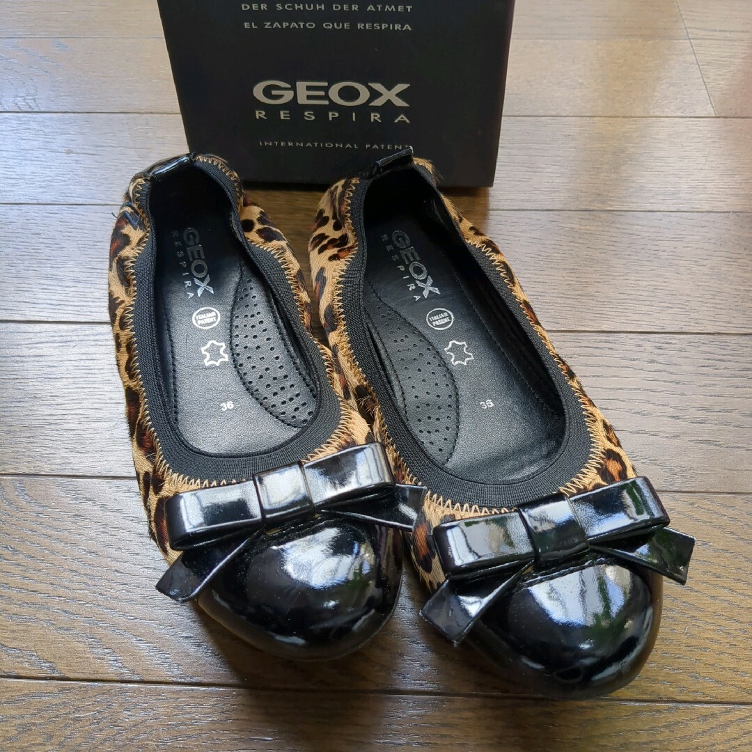 GEOX(ジェオックス)のジェオックス　バレエシューズ　フラットシューズ　23  geox レディース　豹 レディースの靴/シューズ(バレエシューズ)の商品写真