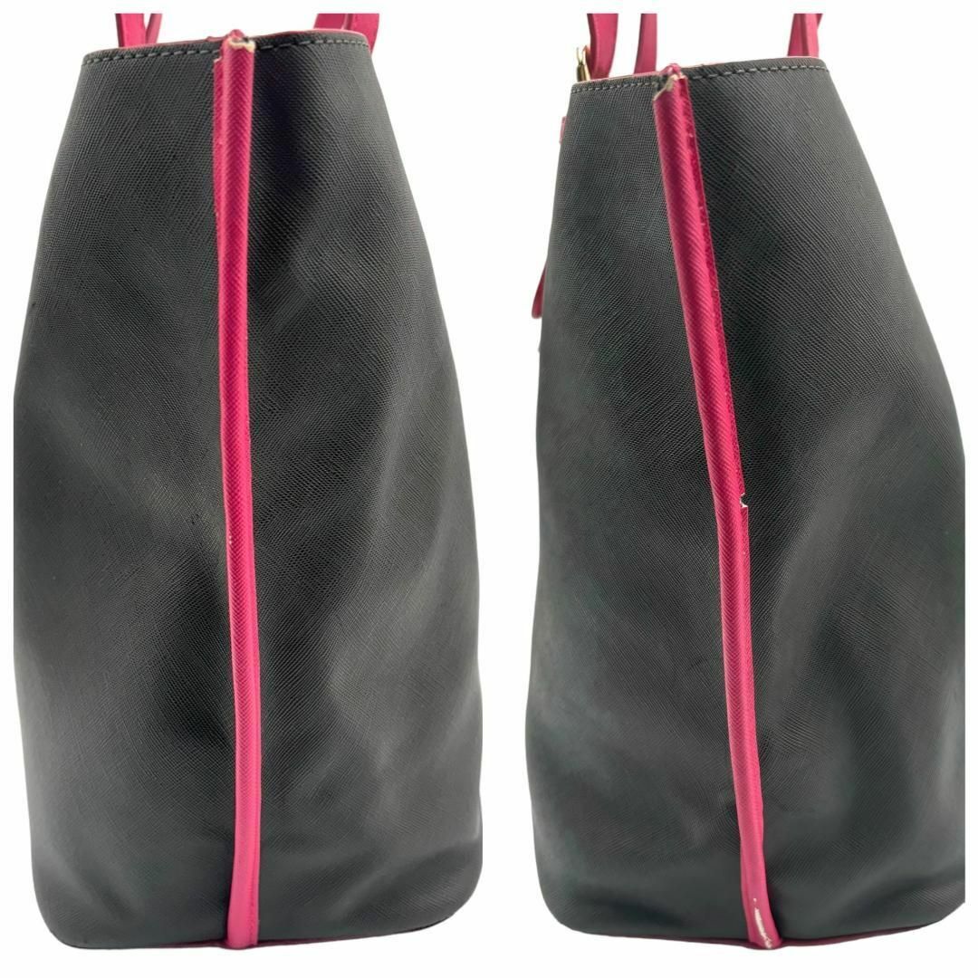 Samantha Thavasa(サマンサタバサ)のサマンサタバサ　トートバッグ　ブラック　ピンク　黒　レザー　K014 レディースのバッグ(トートバッグ)の商品写真