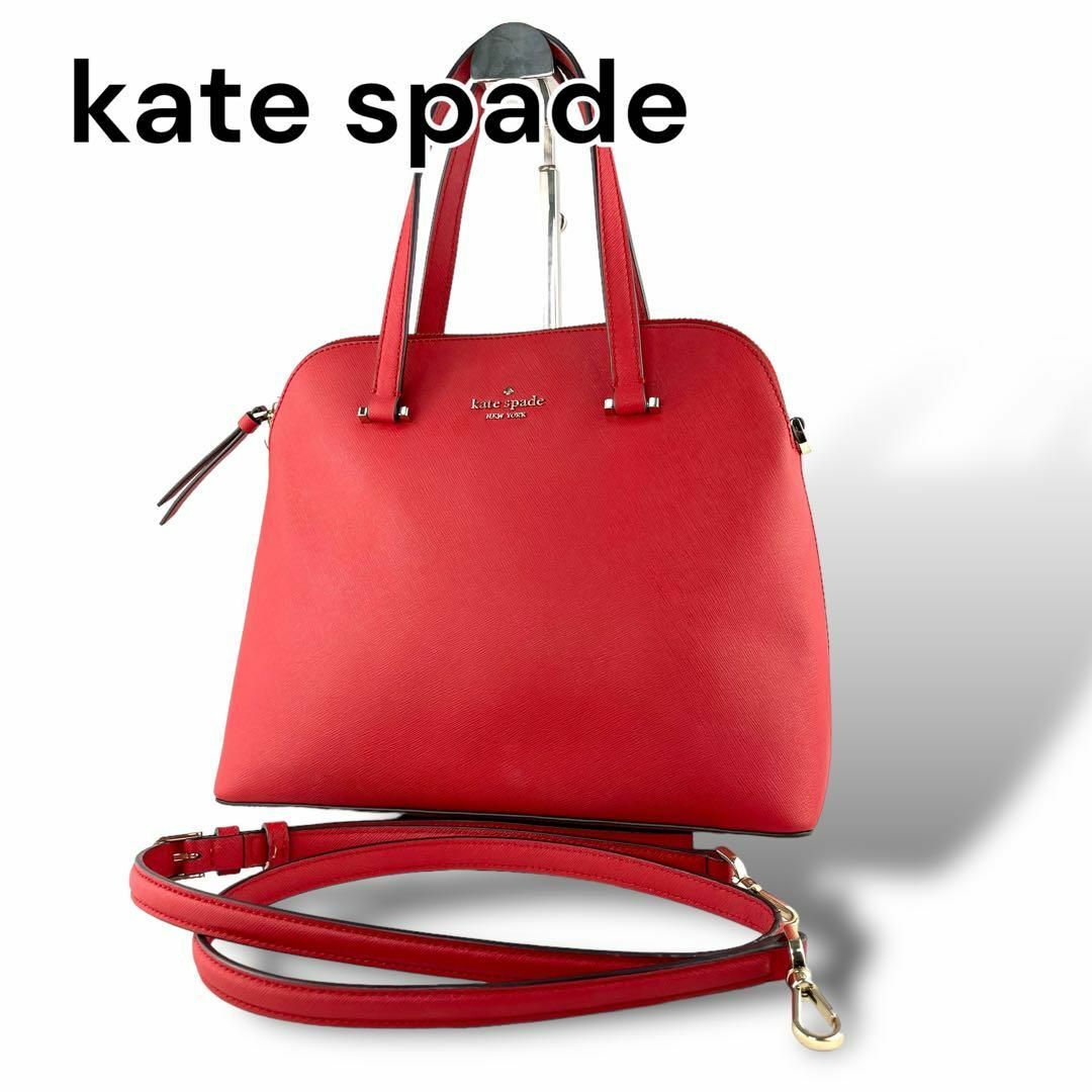 kate spade new york(ケイトスペードニューヨーク)のケイトスペード　ハンドバッグ　ショルダーバッグ　2way　レザー　赤　A328 レディースのバッグ(ショルダーバッグ)の商品写真