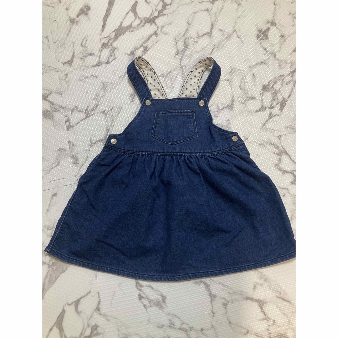 PETIT BATEAU(プチバトー)のプチバトー　デニムワンピース　24m86cm キッズ/ベビー/マタニティのベビー服(~85cm)(ワンピース)の商品写真