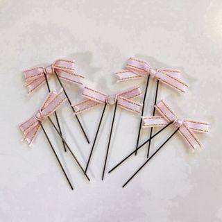 【新品・ハンドメイド】リボンヘアピンセット(ヘアアクセサリー)