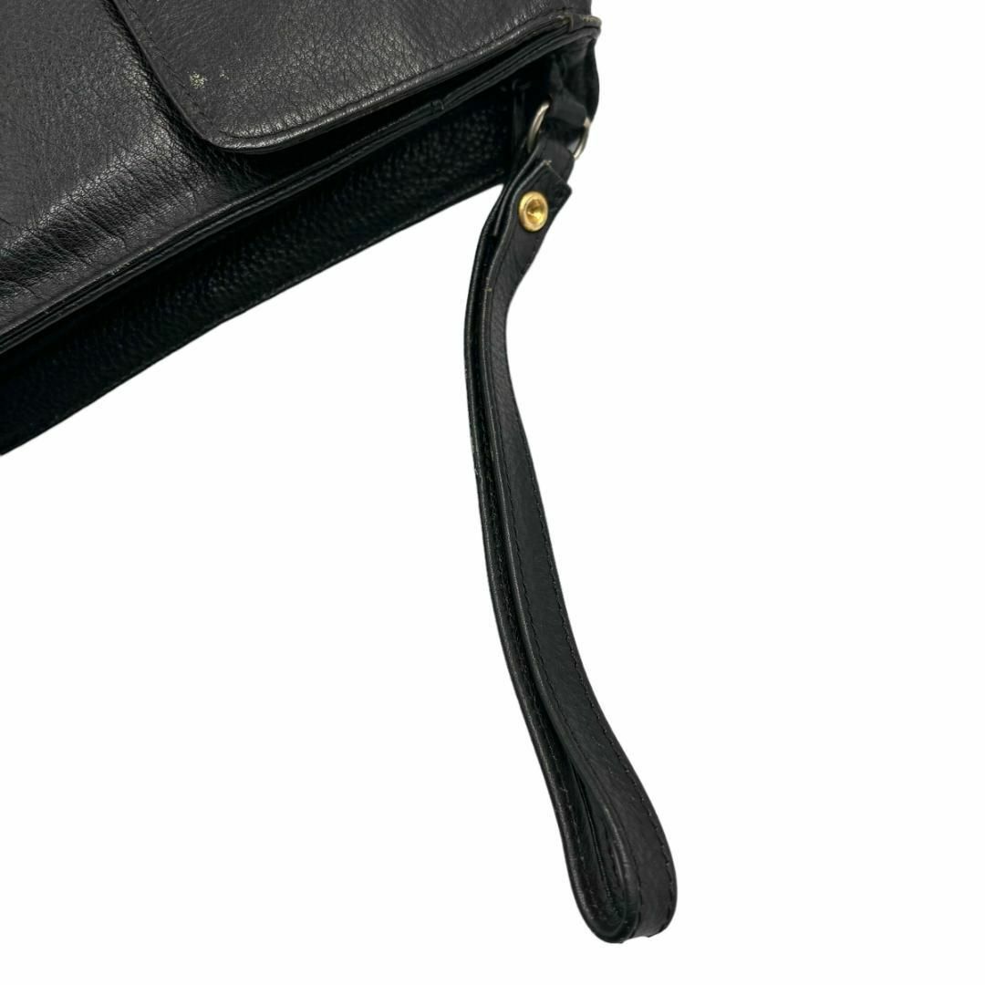 LONGCHAMP(ロンシャン)のロンシャン　セカンドバッグ　クラッチバッグ　ブラック　レザー　A306 メンズのバッグ(セカンドバッグ/クラッチバッグ)の商品写真