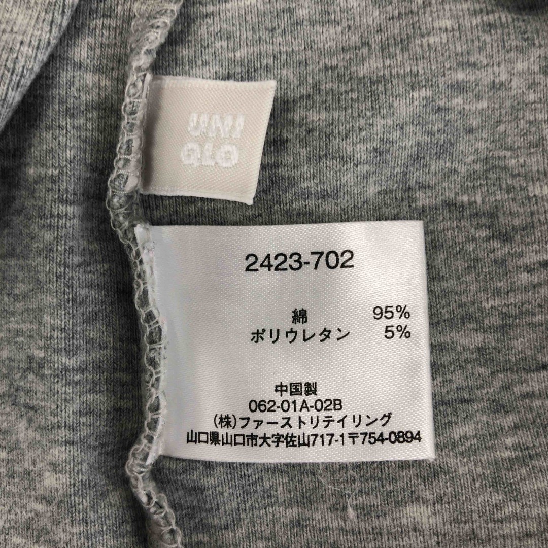 UNIQLO(ユニクロ)のUNIQLO ユニクロ レディースタートルネック Tシャツ（長袖） グレー tk レディースのトップス(Tシャツ(長袖/七分))の商品写真