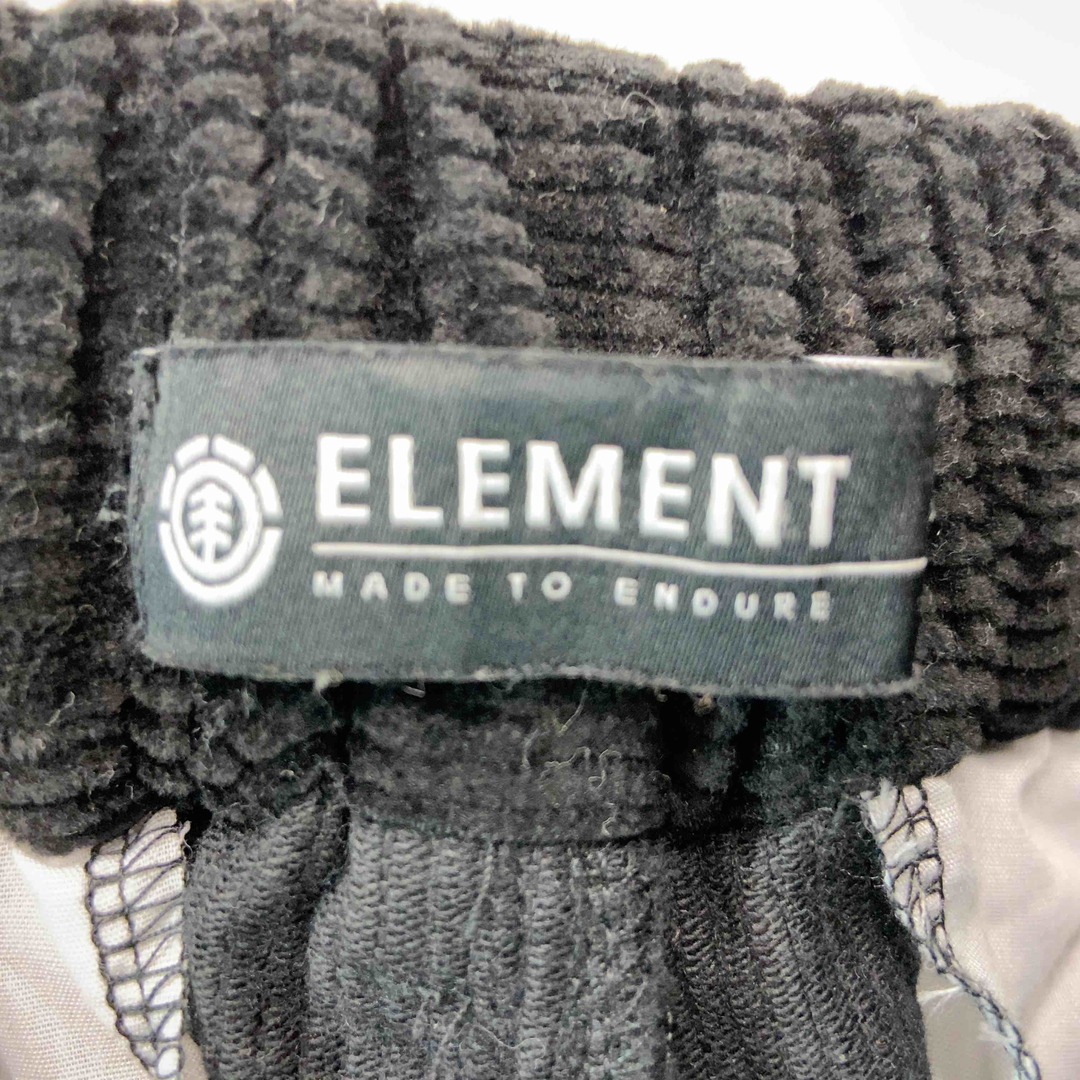 ELEMENT(エレメント)のelement エレメント 　黒　ブラック　コーデュロイ　メンズ 　パンツ　サイズL メンズのパンツ(ワークパンツ/カーゴパンツ)の商品写真