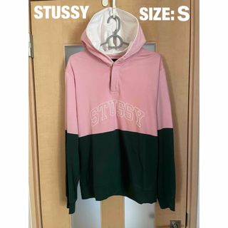 STUSSY - ★大人気 切替★【Sサイズ】STUSSY ステューシー デカロゴ  パーカー