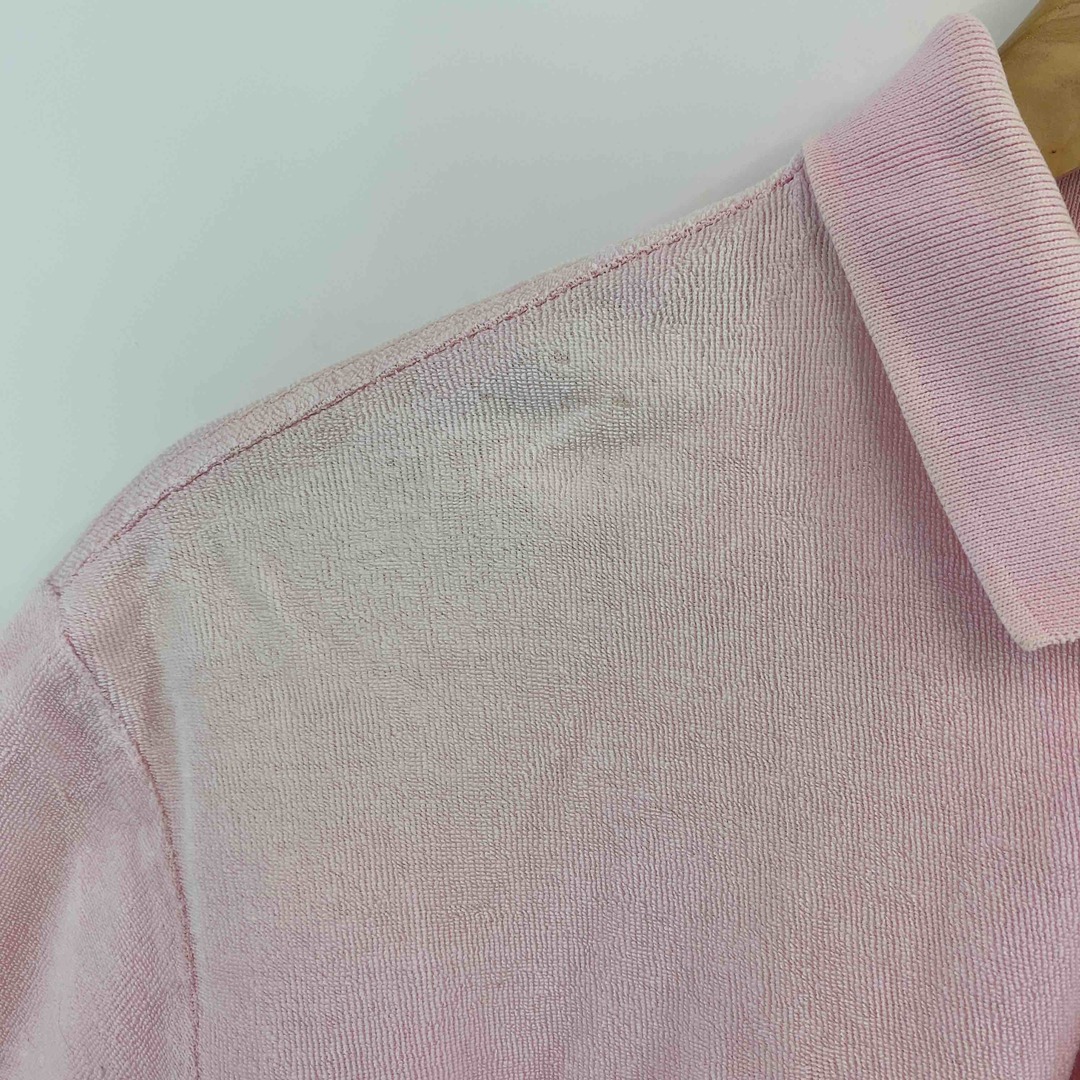 POLO RALPH LAUREN(ポロラルフローレン)のPOLO RALPH LAUREN ポロラルフローレン 　ピンク　パイル　タオル地　メンズ ポロシャツ　サイズL メンズのトップス(ポロシャツ)の商品写真