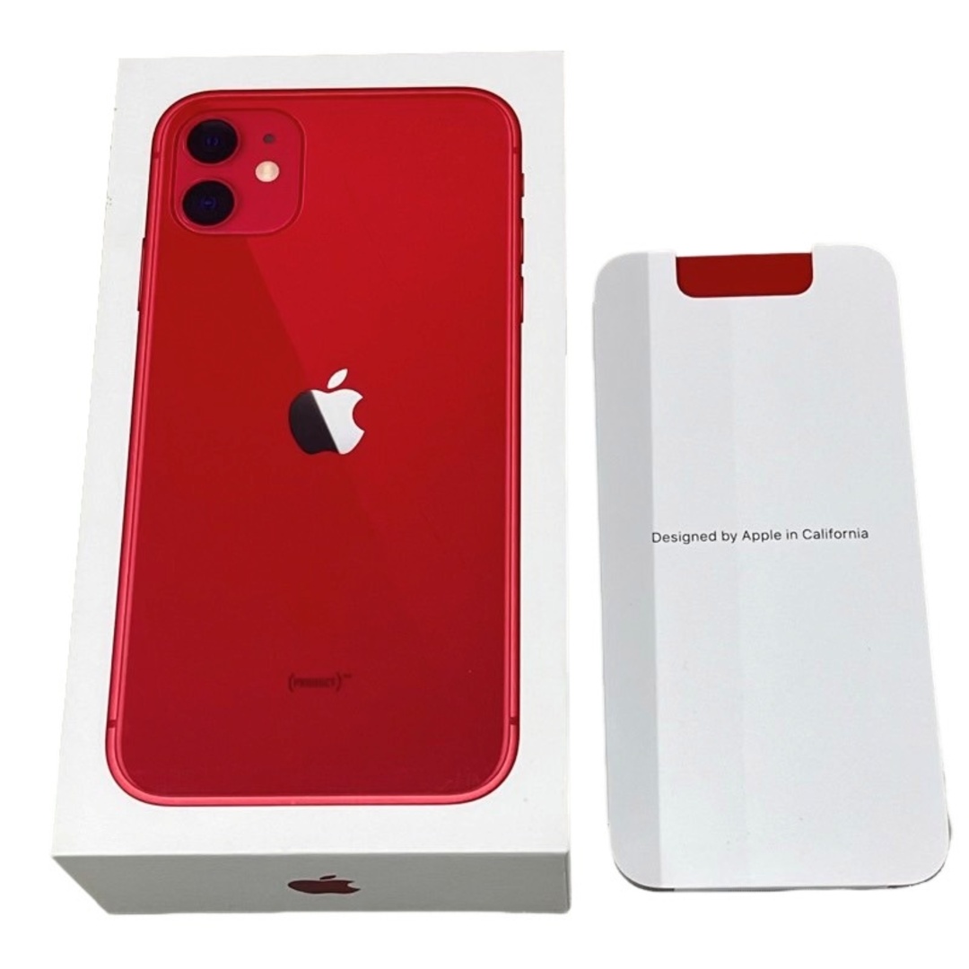 Apple(アップル)のSIMフリー Apple アップル iPhone11 128GB MWM32J/A docomo 〇判定 プロダクトレッド 箱付 【中古品】 22405K88 スマホ/家電/カメラのスマートフォン/携帯電話(スマートフォン本体)の商品写真