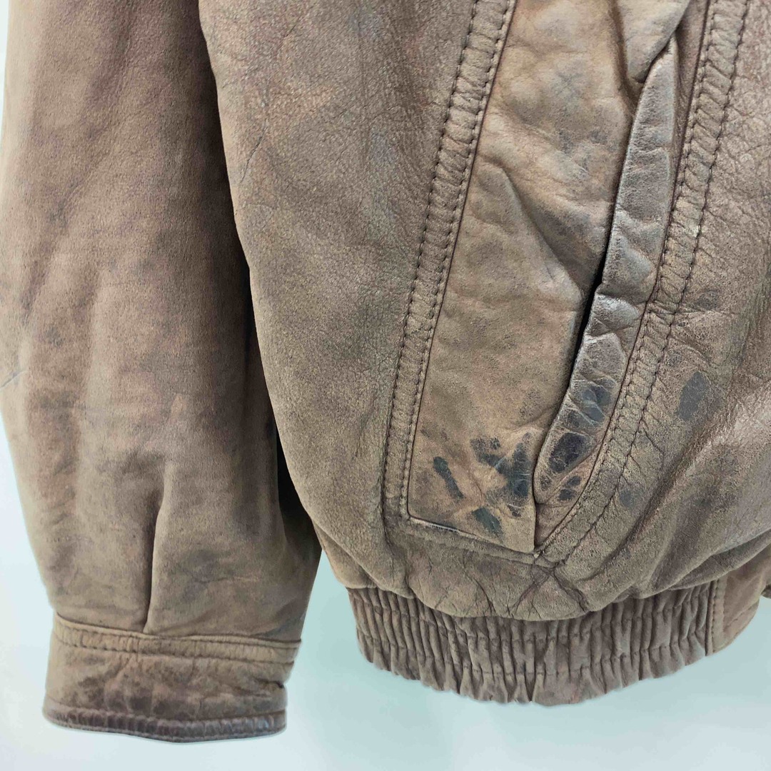 POUR LE SPORT  レザーブルゾン  メンズ レザージャケット SHELL LEATHER 100% ブラウン メンズのジャケット/アウター(レザージャケット)の商品写真