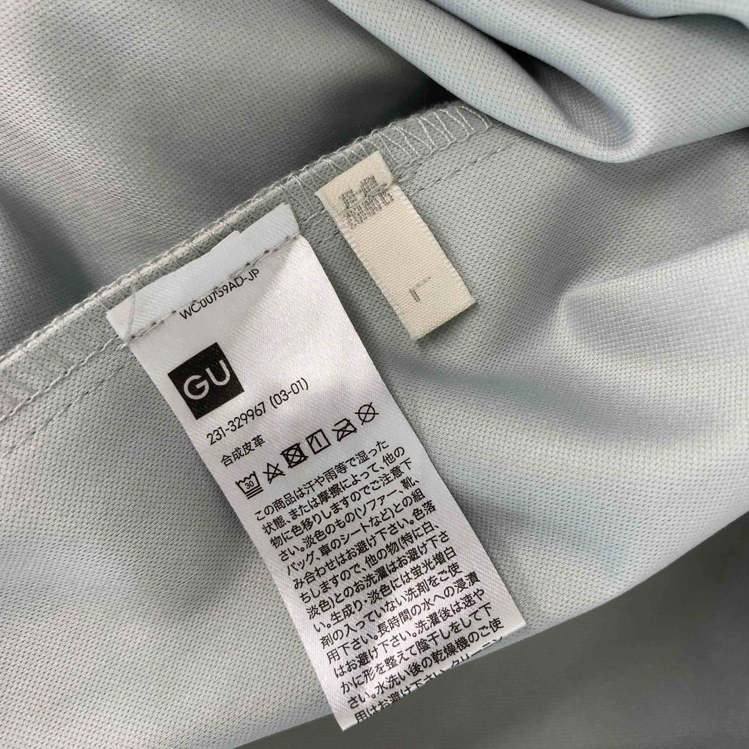 GU(ジーユー)のGU ジーユー メンズ 長袖シャツ フェイクレザー シャツジャケット ライトグレー 合成皮革 メンズのトップス(シャツ)の商品写真