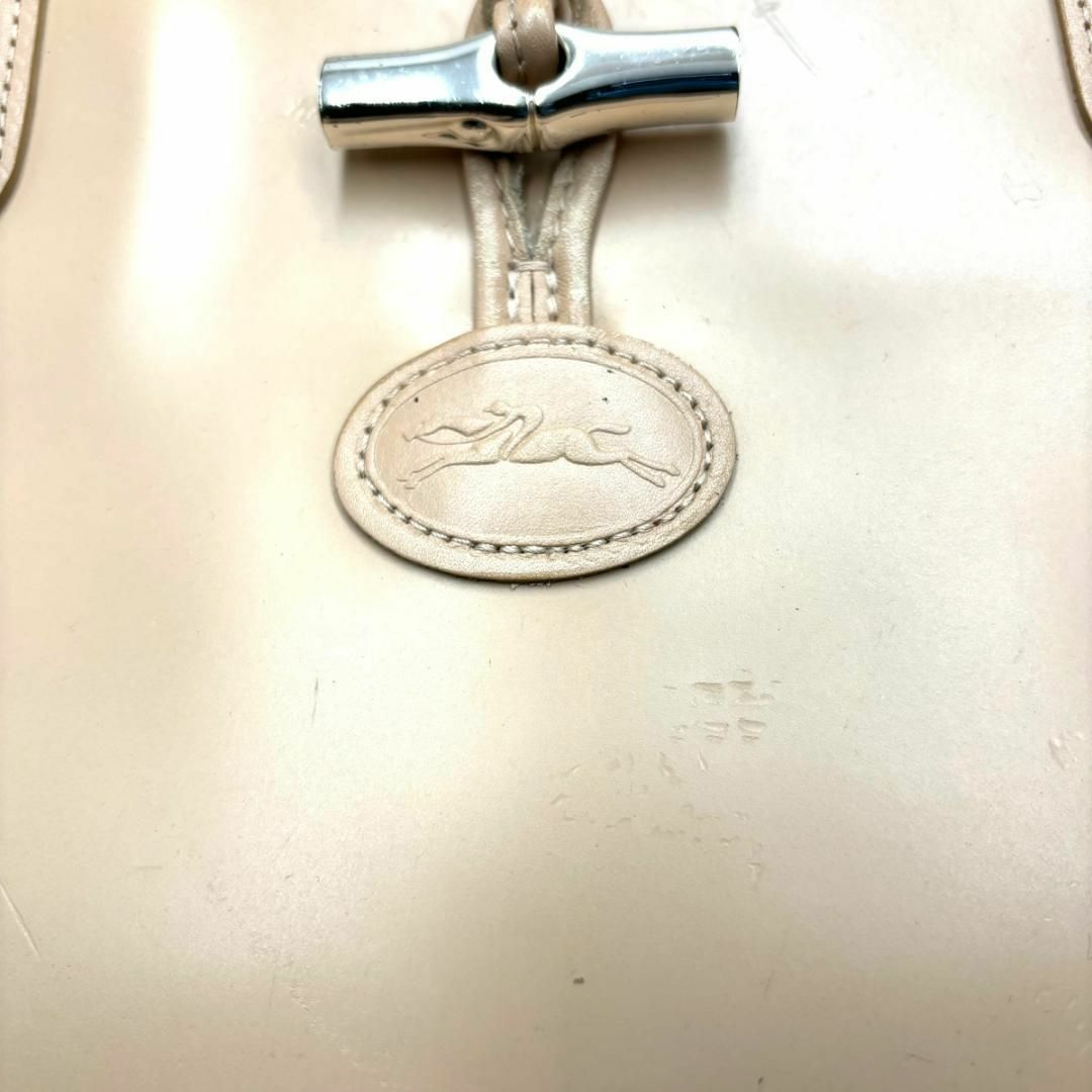 LONGCHAMP(ロンシャン)のLONGCHAMP ロンシャン　ハンドバッグ　ベージュ　レザー　A302 レディースのバッグ(ハンドバッグ)の商品写真