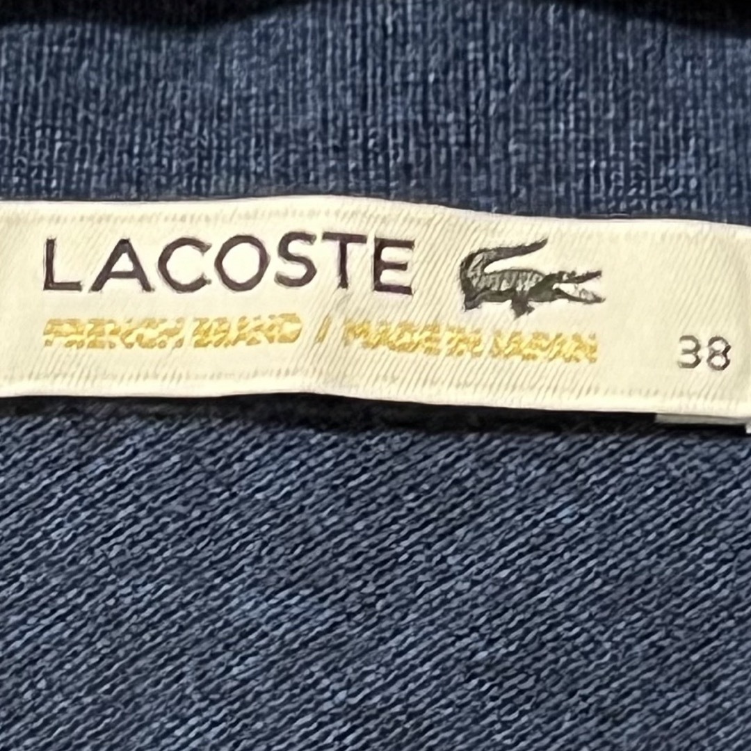 LACOSTE(ラコステ)の【古着】ラコステ LACOSTE 刺繍ロゴ ポロシャツ ネイビー　S レディースのトップス(ポロシャツ)の商品写真