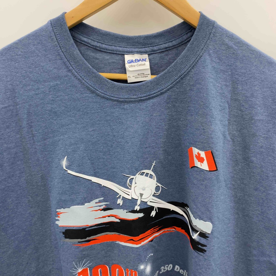 GILDAN ギルダン　くすみブルー　canada aerospace サイズXL　 メンズ Tシャツ（半袖） メンズのトップス(Tシャツ/カットソー(半袖/袖なし))の商品写真