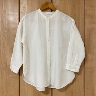 ユニクロ(UNIQLO)のユニクロ　リネンブレンドシャツ　Lサイズ(シャツ/ブラウス(長袖/七分))