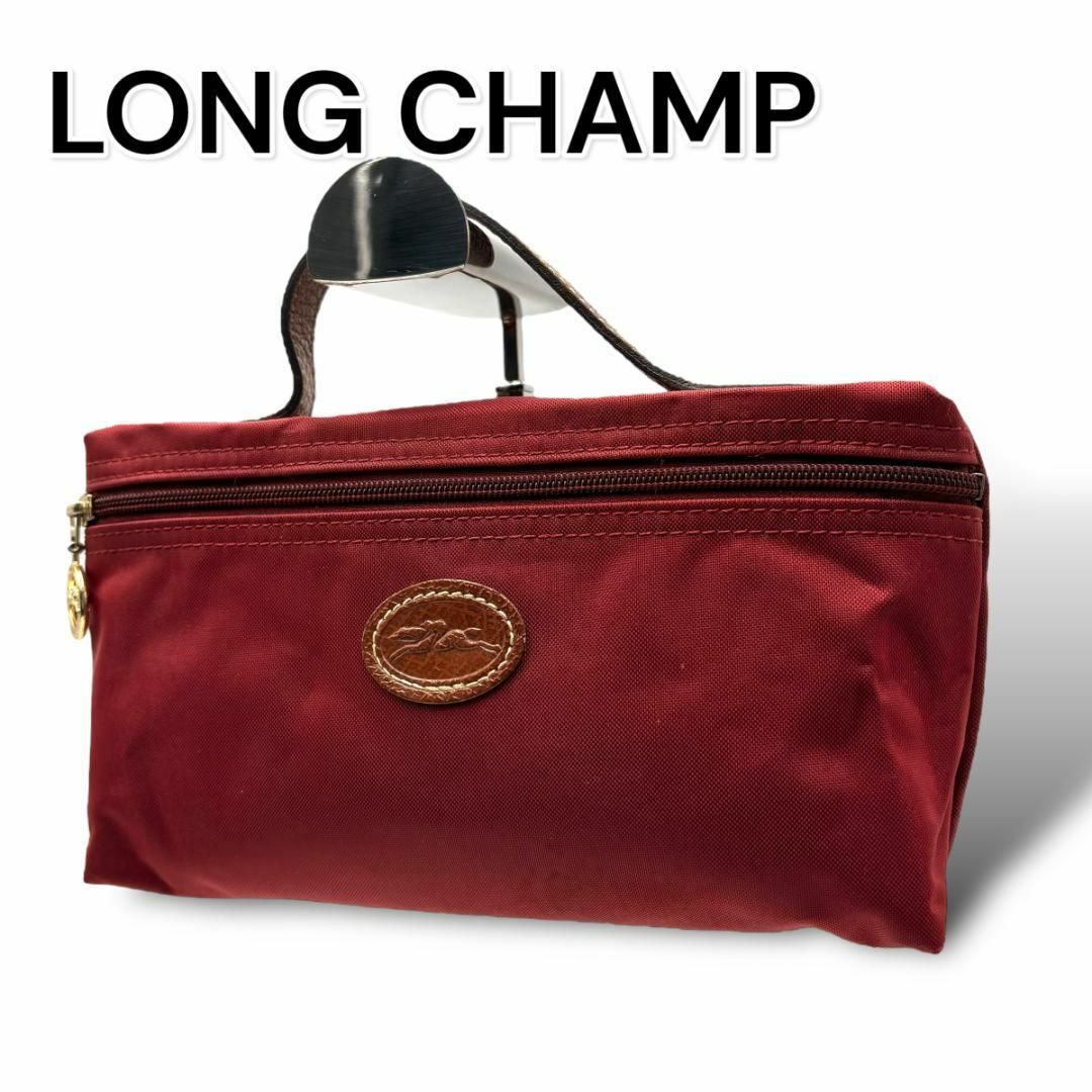 LONGCHAMP(ロンシャン)のLONGCHAMP ロンシャン　ポーチ　レッド　ナイロン　A299 レディースのバッグ(その他)の商品写真