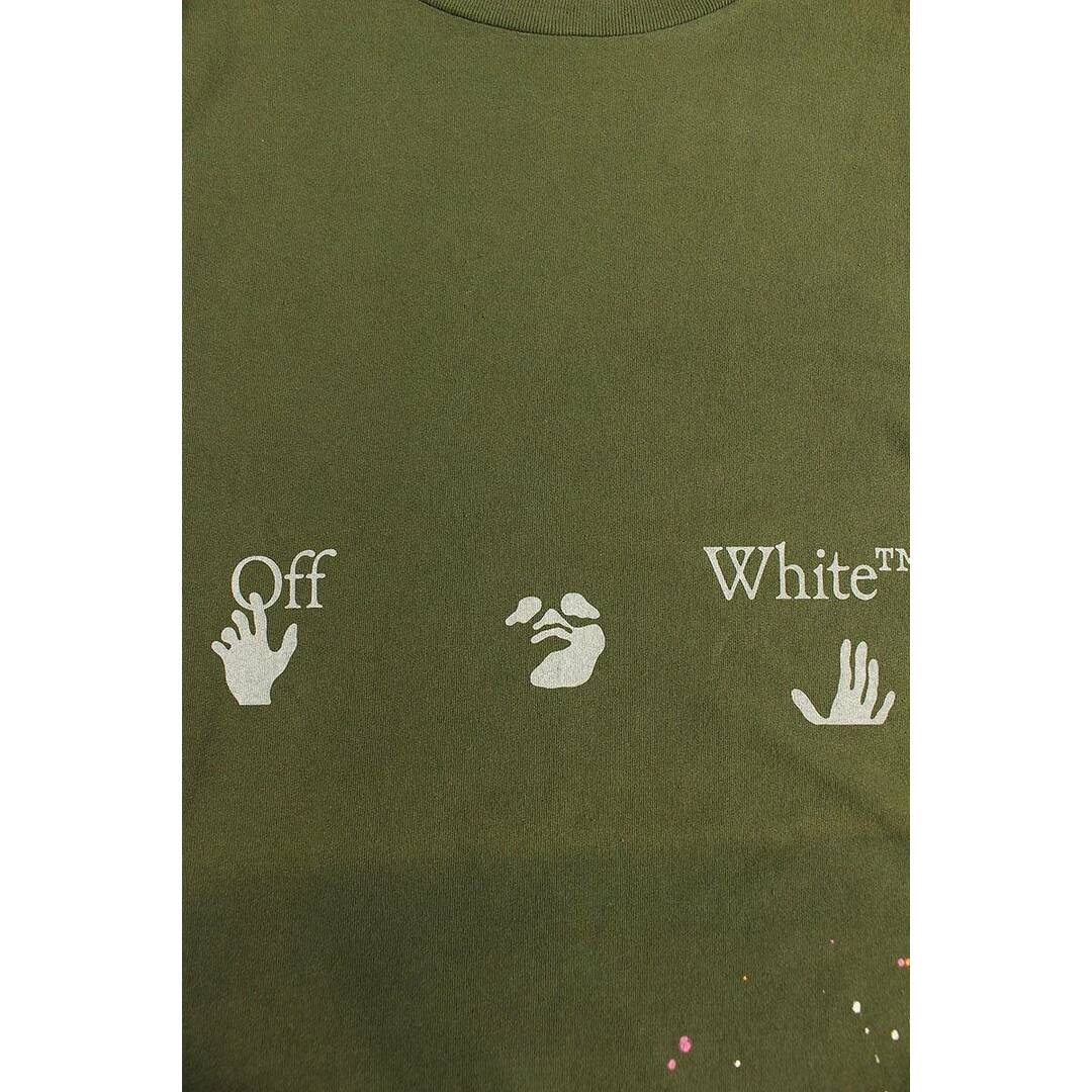 OFF-WHITE(オフホワイト)のオフホワイト  OMAA027S21JER002 ペイントスプラッターロゴプリントTシャツ メンズ L メンズのトップス(Tシャツ/カットソー(半袖/袖なし))の商品写真