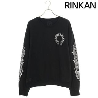 クロムハーツ(Chrome Hearts)のクロムハーツ  SWTSHRT PLVRスウェット 袖フローラルクロスバックホースシュープリントスウェット メンズ M(スウェット)