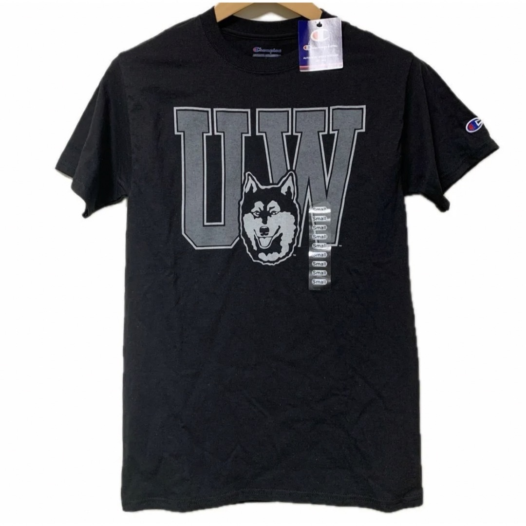 Champion(チャンピオン)の【新品未使用】ワシントン大学 カレッジTシャツ チャンピオン ブラック メンズS メンズのトップス(Tシャツ/カットソー(半袖/袖なし))の商品写真