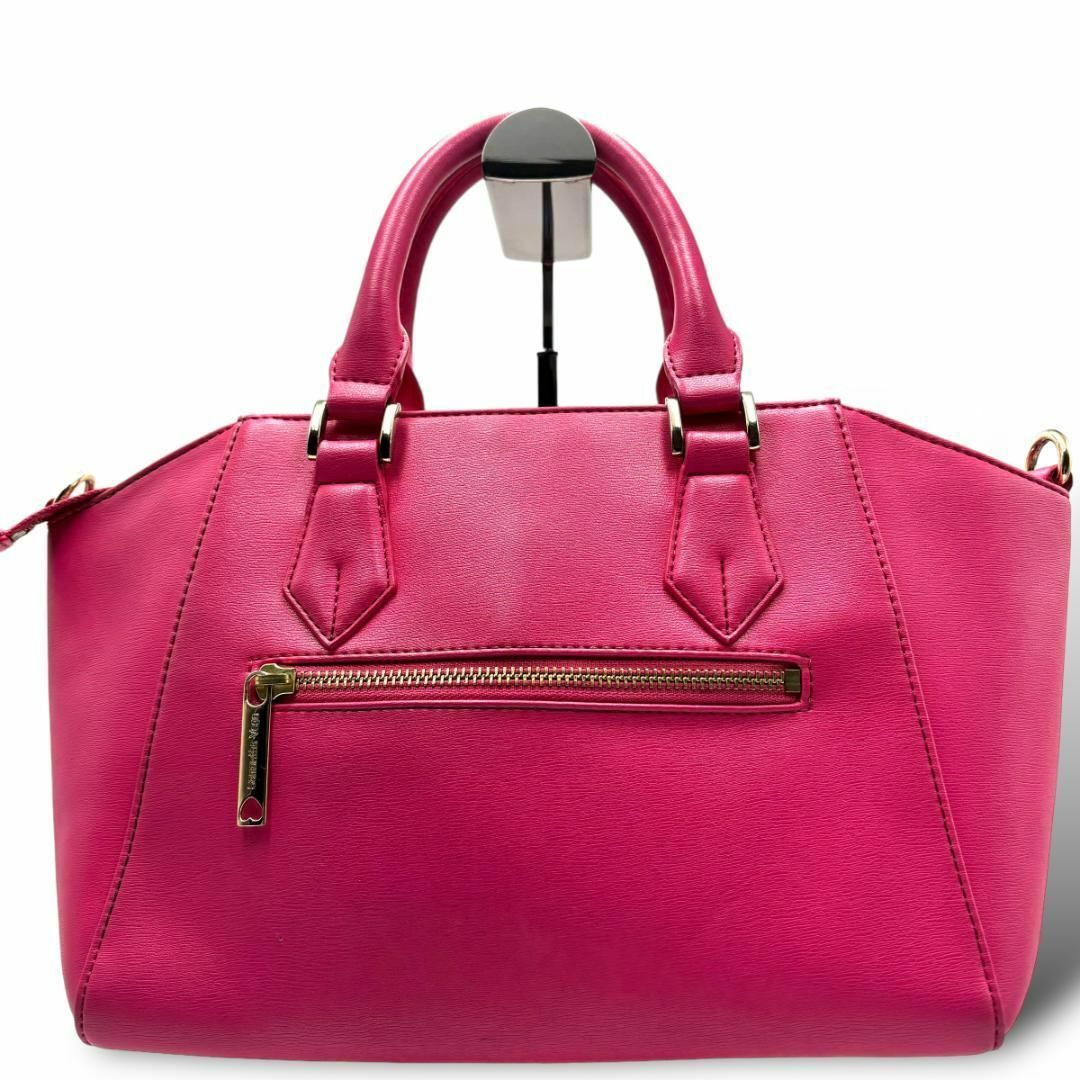 サマンサベガ　ハンドバッグ　レッド　ピンク　レザー　A238 レディースのバッグ(ハンドバッグ)の商品写真