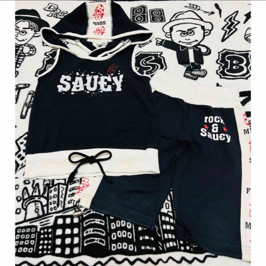 SAUCY セットアップ★110 キッズ/ベビー/マタニティのキッズ服男の子用(90cm~)(Tシャツ/カットソー)の商品写真