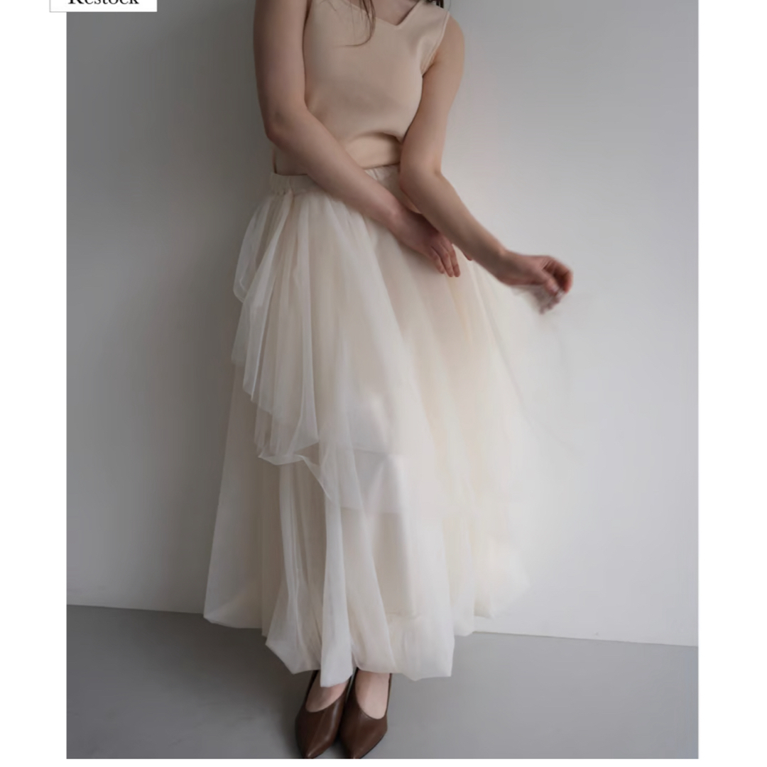 acka tiered tulle skirt ( white ) レディースのスカート(ロングスカート)の商品写真