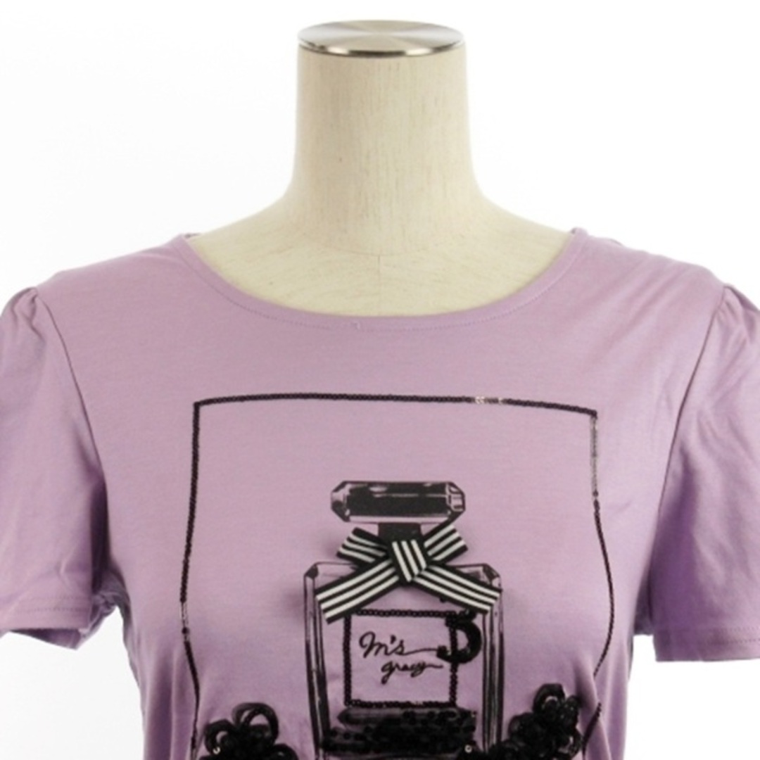 M'S GRACY(エムズグレイシー)のエムズグレイシー Tシャツ カットソー 半袖 スパンコール ピンク 40 レディースのトップス(カットソー(半袖/袖なし))の商品写真