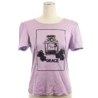 エムズグレイシー(M'S GRACY)のエムズグレイシー Tシャツ カットソー 半袖 スパンコール ピンク 40(カットソー(半袖/袖なし))