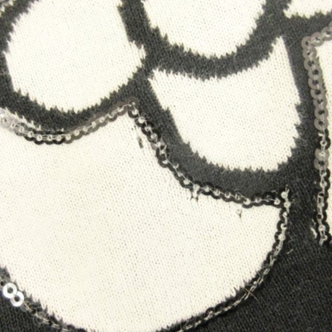 M'S GRACY(エムズグレイシー)のエムズグレイシー ニット カットソー 半袖 スパンコール ブラック 40 レディースのトップス(カットソー(半袖/袖なし))の商品写真