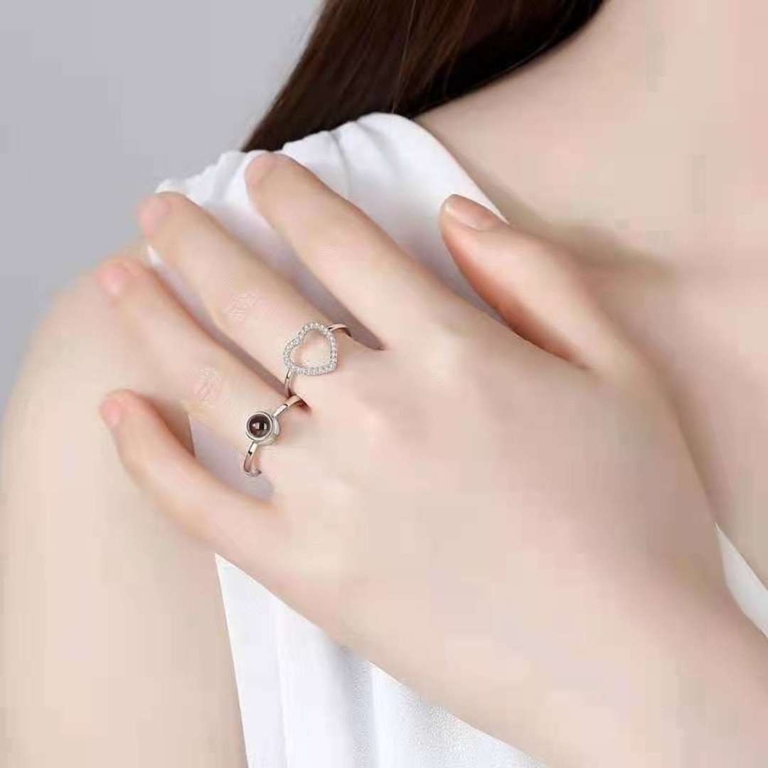 大人気　レディース　リング　アクセサリー　指輪　宝石　ハート　ゴールド　韓国 レディースのアクセサリー(リング(指輪))の商品写真