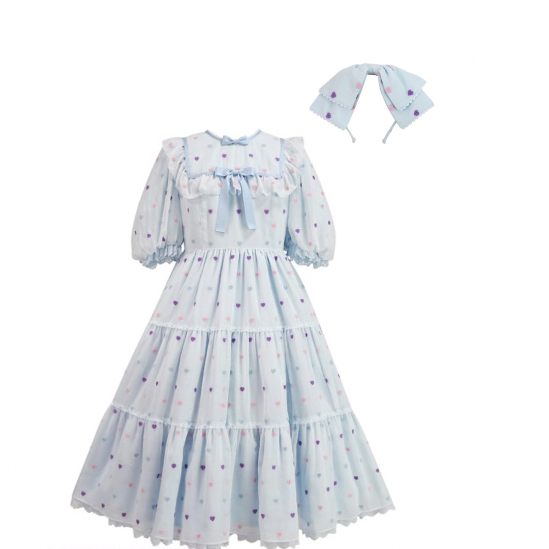 Angelic Pretty(アンジェリックプリティー)のCandy Petit HeartOP+KC angelic pretty レディースのワンピース(ロングワンピース/マキシワンピース)の商品写真