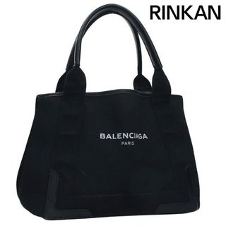 Balenciaga - バレンシアガ  ネイビーカバス S 339933 ロゴキャンバスレザーハンドバッグ レディース